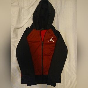 Nike Air Jordan Hoodie Youth Medium 5-6 Yrs. Red Full Zip Cotton Basketball